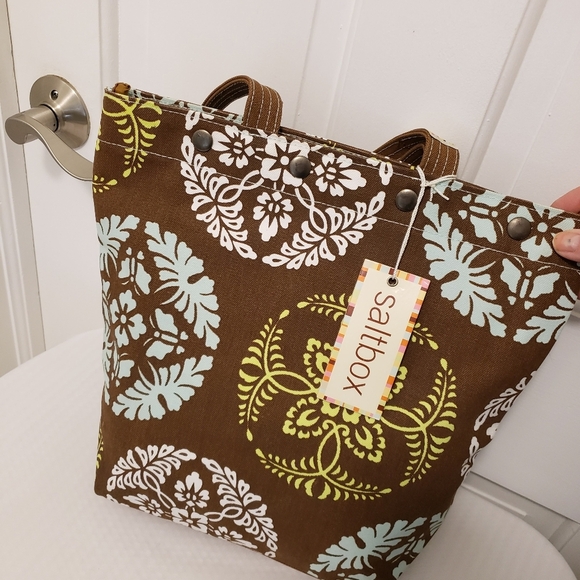 NWT Saltbox Colorful Print Medium Snap Clost Tote, Business, School - Picture 5 of 8